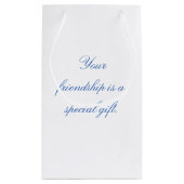 ブルー コケッタ ボウ ブライズメイド パーティー ギフト スモールペーパーバッグ (裏面)