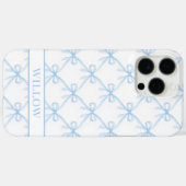 ブルー コケット ウォーターカラー リボン Case-Mate iPhoneケース (裏面 (横))