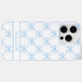 ブルー コケット ウォーターカラー リボン Case-Mate iPhoneケース (裏面 (横))
