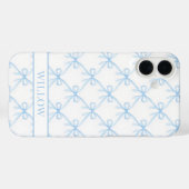 ブルー コケット ウォーターカラー リボン Case-Mate iPhoneケース (裏面 (横))