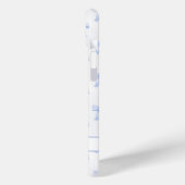 ブルー コケット ボウ ストライプ モノグラム Case-Mate iPhoneケース (裏面 / 左)