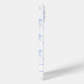 ブルー コケット ボウ ストライプ モノグラム Case-Mate iPhoneケース (裏面 / 右)