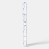 ブルー コケット ボウ モノグラム Case-Mate iPhoneケース (裏面 / 左)