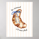 ブルー コケット 「Un Croissant S'il Vous Plaît」ポスター ポスター (正面)