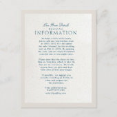 ブルー コッツウォルズ フェイク ハンドメイド ペーパー ディテール ウェディング エンクロージャーカード (正面)