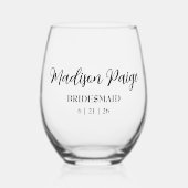 ブルー コースト ブライズメイド ステムなしワイングラス (正面)