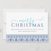 ブルー・コーポレート・クリスマス ロゴ シーズンカード (正面)