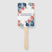 ブルー&コーラルウォーターカラーブーケ結婚ーズ ハンドファン (裏面)