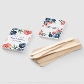 ブルー&コーラルウォーターカラーブーケ結婚ーズ ハンドファン (組立なし)