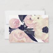 ブルー&コーラルピンクフローラ春の結婚式svp 出欠カード (裏面)