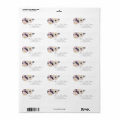 ブルー&コーラルピンクフローラ春住所 シール (フルシート)