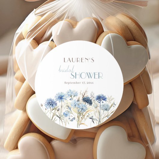 ブルー コーンフラワー ハイドランジア ブライダル シャワー ラウンドシール