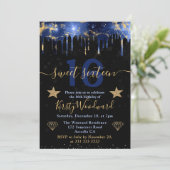 ブルー&ゴイド銀河系大理石Sweet sixteen 招待状 (スタンド正面)