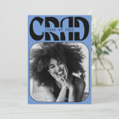 ブルー・ゴシック・モダンタイポグラフィ卒業2022インビ 招待状 (スタンド正面)