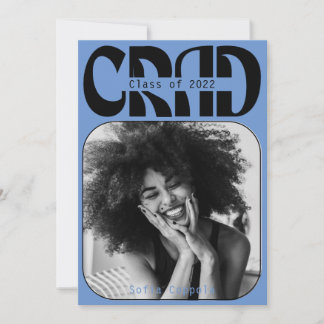 ブルー・ゴシック・モダンタイポグラフィ卒業2022インビ 招待状