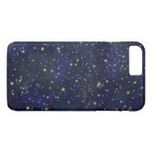 ブルー&ゴールドの天体の星の幻想的な水彩画 Case-Mate iPhoneケース (裏面(横))