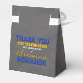 ブルー&ゴールドの黒板 卒業ギフトボックス フェイバーボックス (裏面サイド)