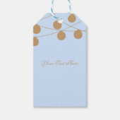 ブルー&ゴールドモダンストリングライトシックなパーティーの好意 ギフトタグ (正面)