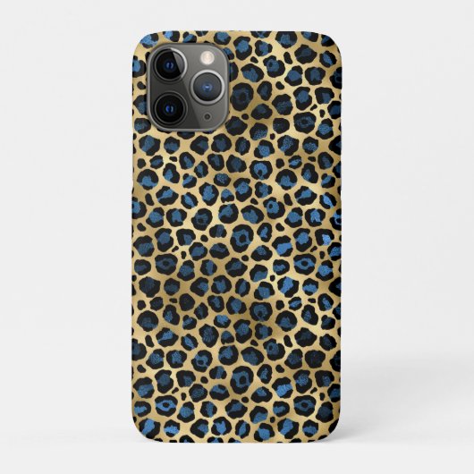 ブルー&ゴールドレオパードシリーズデザイン4 Case-Mate iPhoneケース (裏)