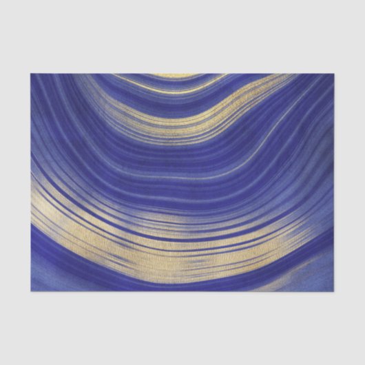ブルー＆ゴールド アゲート柄 薄葉紙 (正面)