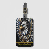 ブルー・ゴールド・アンド・シルバー・イーグル ラゲッジタグ (正面縦)