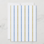 ブルー＆ゴールド シュガー スイート 1歳 ファースト バースデー ケーキ 招待状 (裏面)