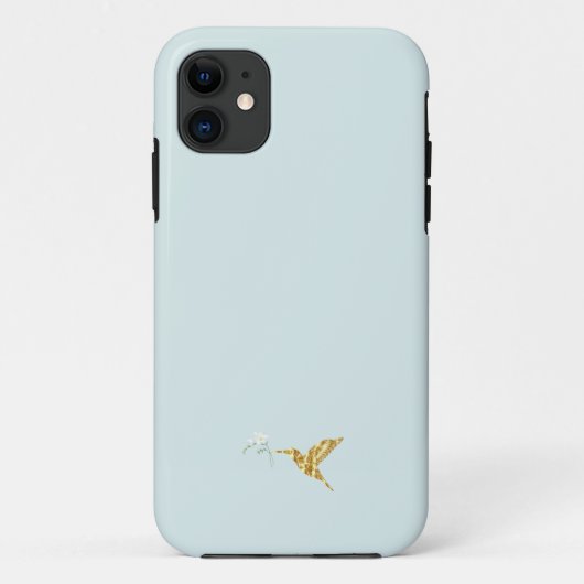 ブルー&ゴールド モダン ミニマル iPhoneケース Case-Mate iPhoneケース (裏面)