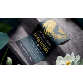 ブルー＆ゴールド ヨガ マッサージセラピー スタジオ オープンハウス チラシ