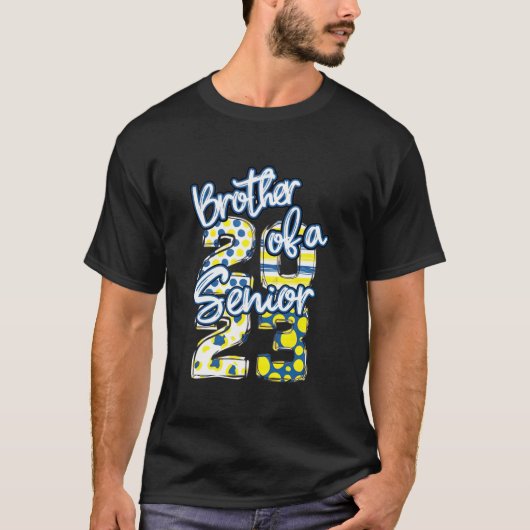 ブルー&ゴールド 2023年卒業お兄さん Tシャツ (正面)