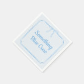 ブルー サムシング クルー ボウ パーソナライズド ブライダル パーティー スタンダードカクテルナプキン (角)