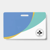ブルー サークル デザイン | 医療用写真付きIDカード＆ロゴ バッジ (裏面)