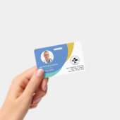 ブルー サークル デザイン | 医療用写真付きIDカード＆ロゴ バッジ (手持ち)