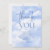ブルー・ザ・ブライド・イズ・オン・クラウド・ナイン・ブライズシャワー サンキューカード (正面)