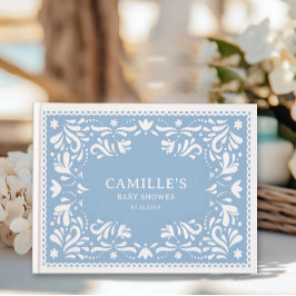 ブルー シエリト リンド パペル ピカド ベビー シャワー ゲストブック