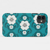 ブルー シック フラワー Case-Mate iPhoneケース (裏面(横))