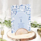 ブルー シノワズリー ガーデン シーティング チャート テーブル ナンバー テーブルナンバー