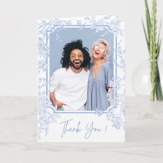 ブルー シノワズリー トワール ド ジュイ 結婚式 Save Date サンキューカード