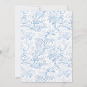 ブルー シノワズリー フラワール ウェディング ディテール カード (裏面)