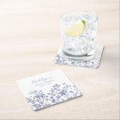 ブルー シノワズリー ブライダル シャワー ペーパー コースター (インサイチュ)