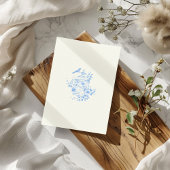 ブルー シノワズリー ヴィンテージ フラワーブライダルシャワー 招待状