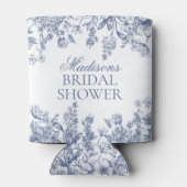 ブルー シノワズリー ヴィンテージ フラワーブライダルシャワー 缶クーラー (裏面)