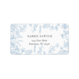 ブルー シノワズリー 返送先ラベル ラベル