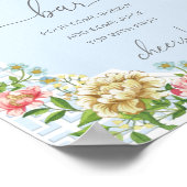 ブルー シノワーズリー ベイビー シャワー ミモザ バー サイン (角)