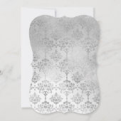 ブルー シャイマー ダイヤモンド ダマスク スウィート 16 招待状 (裏面)