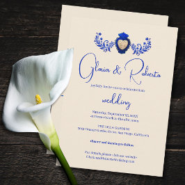 ブルー&シャンパンミラグロメキシコハート 招待状