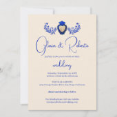 ブルー&シャンパンミラグロメキシコハート 招待状 (正面)