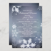 ブルー&シルバーウィンターリハーサルディナー招待状 招待状 (正面/裏面)