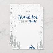 ブルー&シルバーウィンターワンダーランドサンキューカード サンキューカード (正面/裏面)