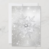 ブルー&シルバークリスタルスノーフレーククリスマスパーティー 招待状 (裏面)
