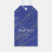 ブルー&シルバーグモダンラムマーブルストライプパーティー ギフトタグ (裏面)